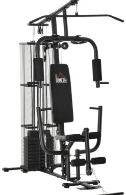 HOMCOM Kraftstation schwarz Metall B/H/L: ca. 110x210x150 cm