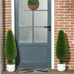 HOMCOM Kunstpflanze grün Edelstahl B/H/L: ca. 12x12x90 cm