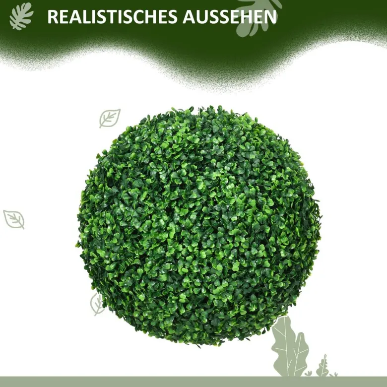 HOMCOM Kunstpflanze grün Polypropylen B/H/L: ca. 40x40x40 cm