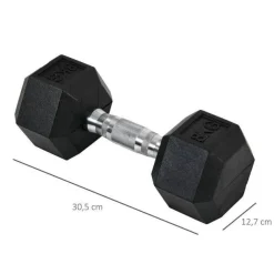 HOMCOM Kurzhantelset schwarz Gummi B/H/L: ca. 12,7x30,5x12,7 cm