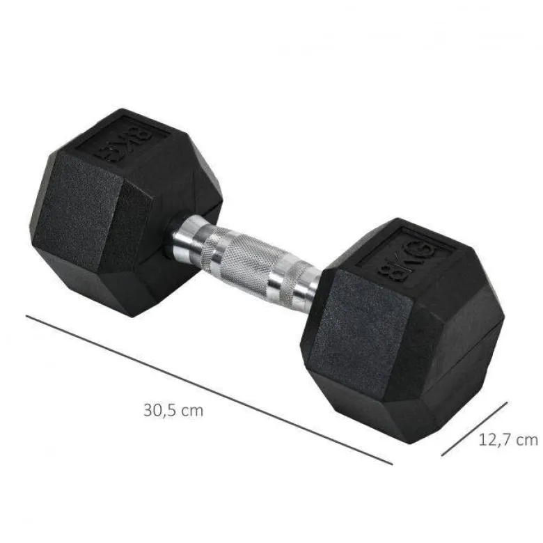 HOMCOM Kurzhantelset schwarz Gummi B/H/L: ca. 12,7x30,5x12,7 cm