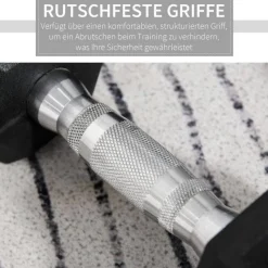 HOMCOM Kurzhantelset schwarz Gummi B/H/L: ca. 12,7x30,5x12,7 cm