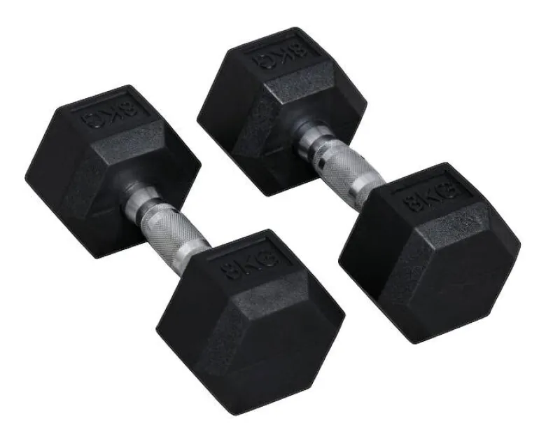 HOMCOM Kurzhantelset schwarz Gummi B/H/L: ca. 12,7x30,5x12,7 cm