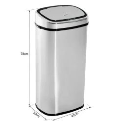 HOMCOM Mülleimer mit Sensor silber B/H/L: ca. 29,5x78x40,5 cm