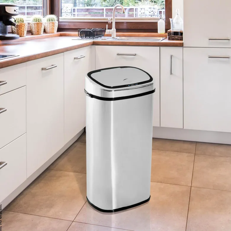 HOMCOM Mülleimer mit Sensor silber B/H/L: ca. 29,5x78x40,5 cm
