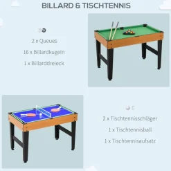 HOMCOM Multigame Spieltisch B/H/L: ca. 61x84,5x107 cm