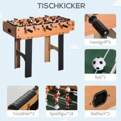 HOMCOM Multispieltisch schwarz MDF B/H/L: ca. 43x73x87 cm