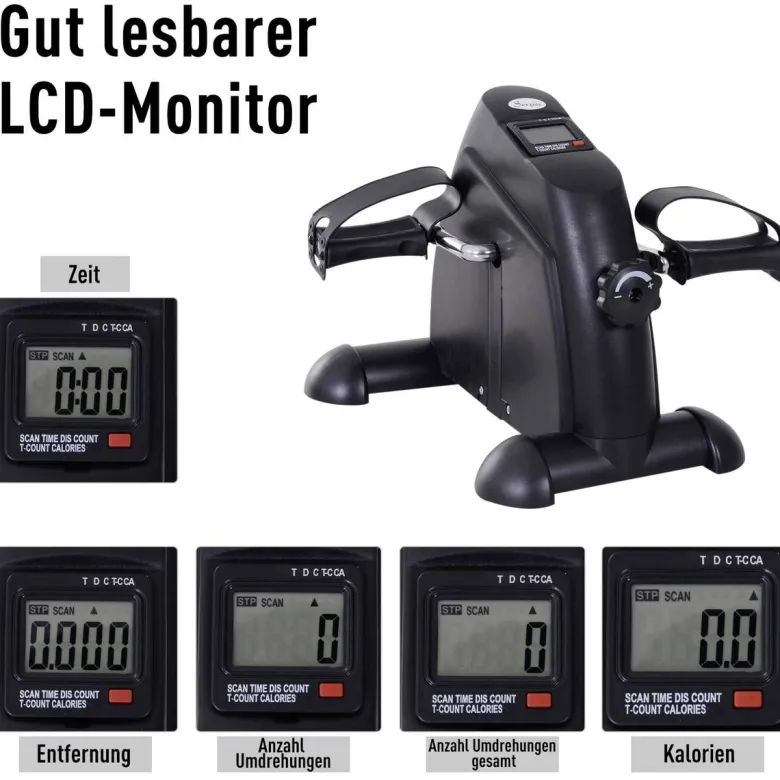 HOMCOM Pedaltrainer schwarz Metall B/H/T: ca. 39x31x40 cm