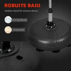 HOMCOM Punchingball Set schwarz Kunstleder B/H/L: ca. 45x151x45 cm