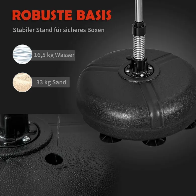 HOMCOM Punchingball Set schwarz Kunstleder B/H/L: ca. 45x151x45 cm