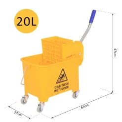 HOMCOM Putzwagen gelb Kunststoff B/H/T: ca. 63x67x27 cm