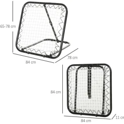HOMCOM Rebounder schwarz B/H/T: ca. 84x84x11 cm