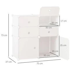 HOMCOM Schuhregal weiß Metall B/H/L: ca. 37x75x73 cm