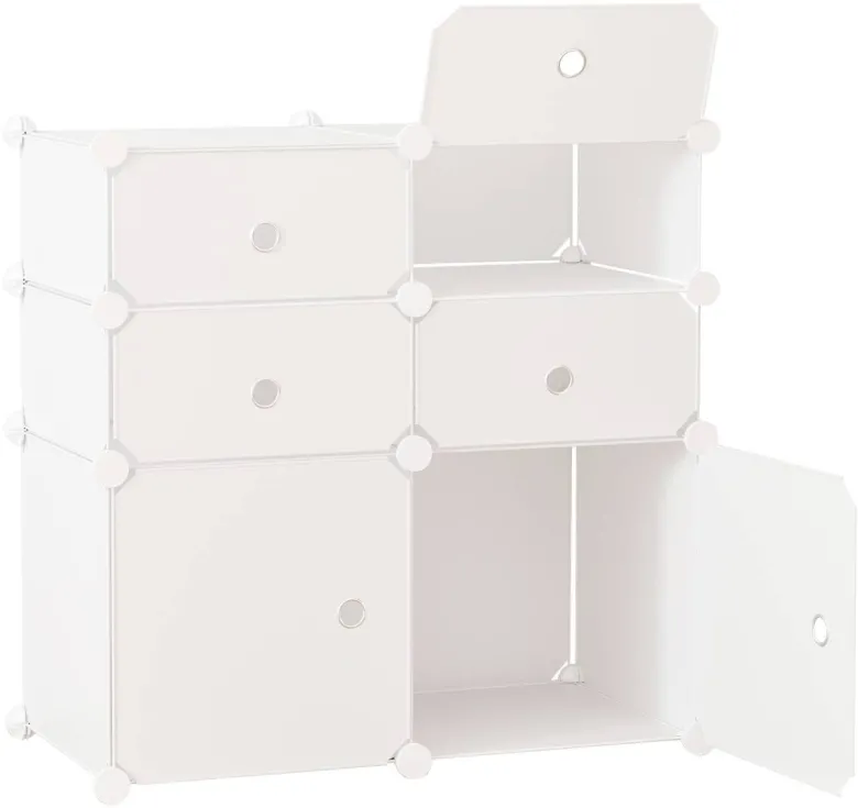 HOMCOM Schuhregal weiß Metall B/H/L: ca. 37x75x73 cm