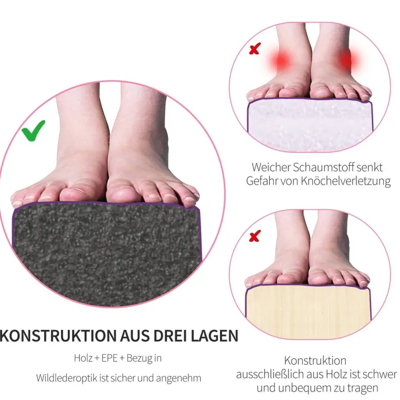 HOMCOM Schwebebalken violett Kiefer B/H/L: ca. 10x6,5x210 cm