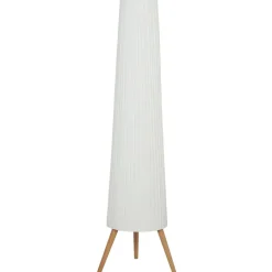 HOMCOM Stehleuchte weiß Stoff Holz B/H/L: ca. 46x153x46 cm 1 Brennstellen