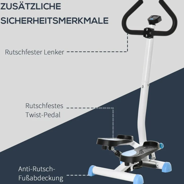 HOMCOM Steppmaschine schwarz Stahl B/H/L: ca. 44x108x55 cm