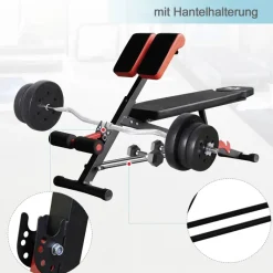 HOMCOM Trainingsbank schwarz Edelstahl B/H/T: ca. 64x85x146 cm