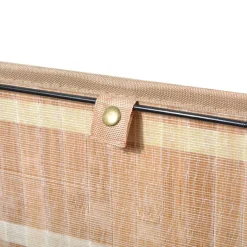 HOMCOM Wäschekorb mit 2 Tragegriffen natur Bambus Stoff Kunststoff B/H/L: ca. 30x60x40 cm