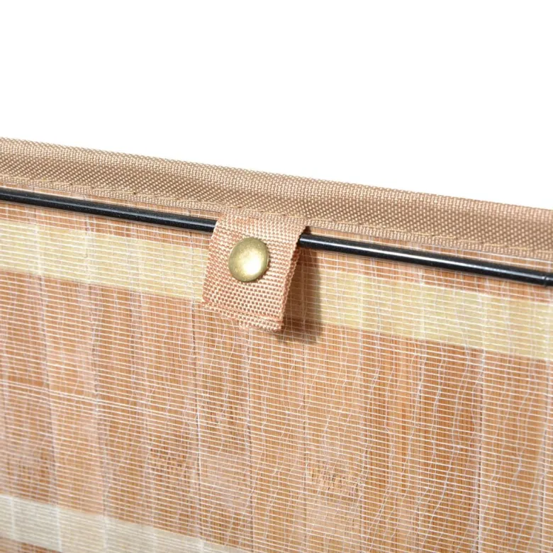 HOMCOM Wäschekorb mit 2 Tragegriffen natur Bambus Stoff Kunststoff B/H/L: ca. 30x60x40 cm