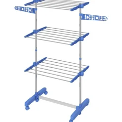 HOMCOM Wäscheständer blau Kunststoff B/H/L: ca. 55x142x152 cm