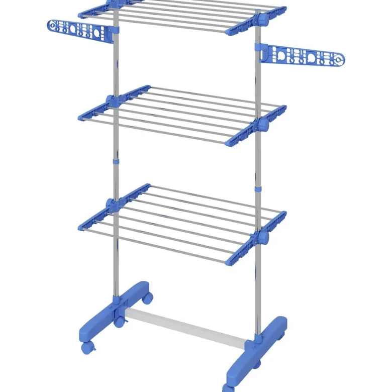 HOMCOM Wäscheständer blau Kunststoff B/H/L: ca. 55x142x152 cm