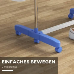 HOMCOM Wäscheständer blau Kunststoff B/H/L: ca. 55x142x152 cm
