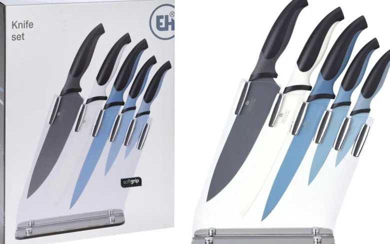 Household Blue Messerset mehrfarbig Edelstahl 5 tlg.