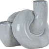 Housenordic Kerzenleuchter grau Keramik B/H/L: ca. 11x13x11 cm