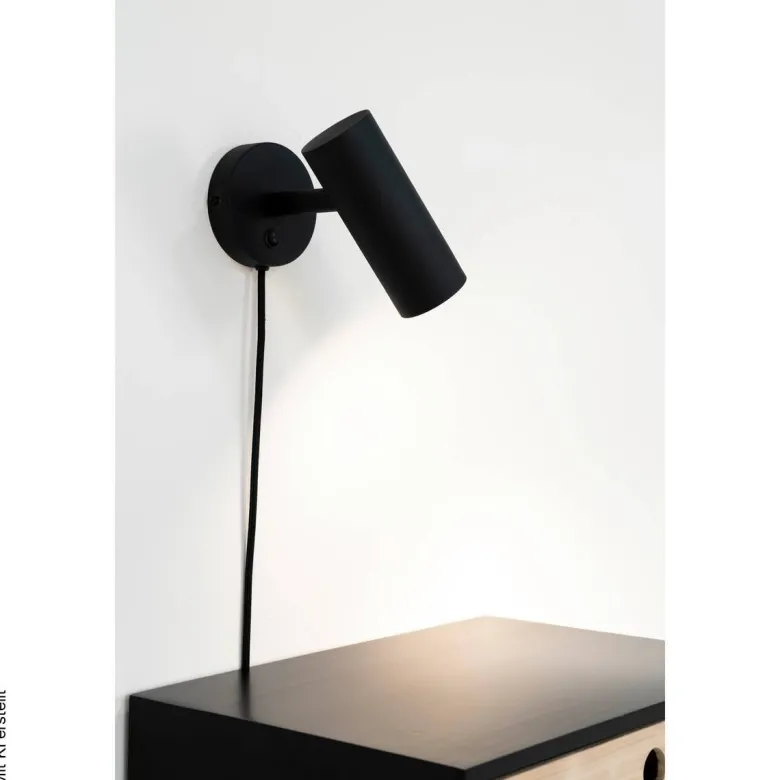 Housenordic Wandleuchte Paris schwarz Stahl B/H/L: ca. 10x22x15 cm GU10 1 Brennstellen