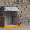 Hundestrandkorb braun Holz B/H/T: ca. 75x95x65 cm