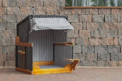 Hundestrandkorb braun Holz B/H/T: ca. 75x95x65 cm