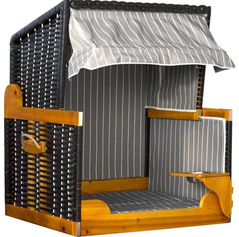 Hundestrandkorb braun Holz B/H/T: ca. 75x95x65 cm