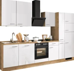 Impuls Küchenblock IP 4050 weiß Hochglanz weiß Hochglanz B/H/T: ca. 310x235x60 cm
