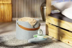 Inter Link Hocker Dilia dunkelgrau MDF B/H/T: ca. 42x36x30 cm
