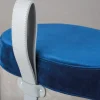 Inter Link Hocker Osane blau MDF Samtoptik B/H/T: ca. 38x43x33 cm