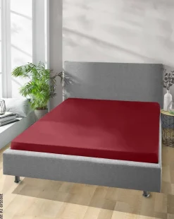 Jersey Spannbetttuch bordeaux Baumwolle B/H/L: ca. 180x28x200 cm