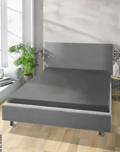 Jersey Spannbetttuch Graphit Baumwolle B/H/L: ca. 180x28x200 cm