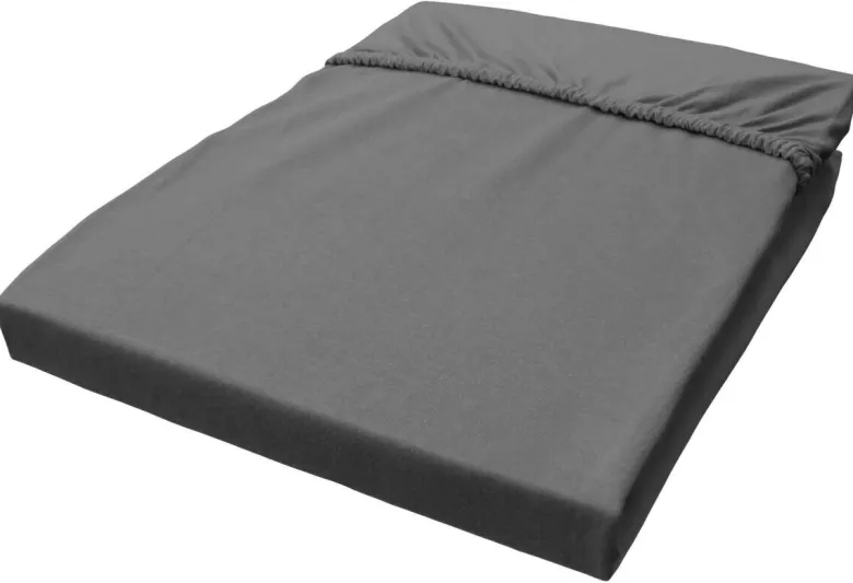Jersey Spannbetttuch Graphit Baumwolle B/H/L: ca. 150x28x200 cm