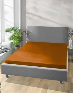 Jersey Spannbetttuch rost Baumwolle B/H/L: ca. 150x28x200 cm