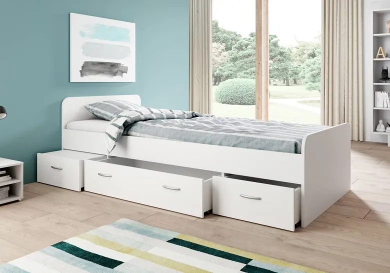 Jugendbett weiß Liegefläche B/L: ca. 90x200 cm