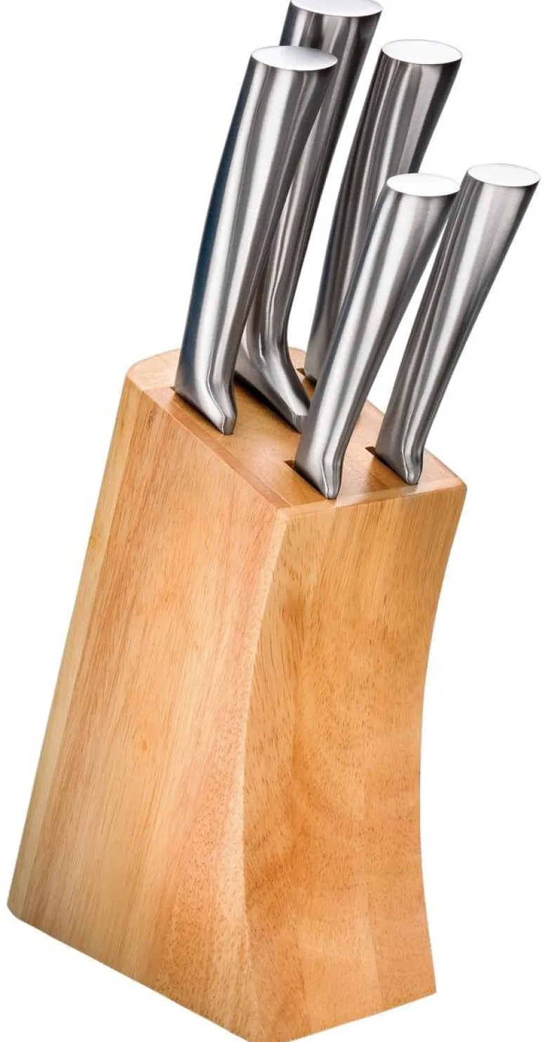 JUSTINUS Messerblock silber Edelstahl 6 tlg.
