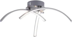 Just Light Deckenleuchte 15341-55 stahlfarbig Alu Eisen Kunststoff H/D: ca. 14x40 cm