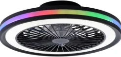 Just Light LED-Deckenventilator Brandon schwarz B/H/L: ca. 45,5x14x45,5 cm max. 36 W