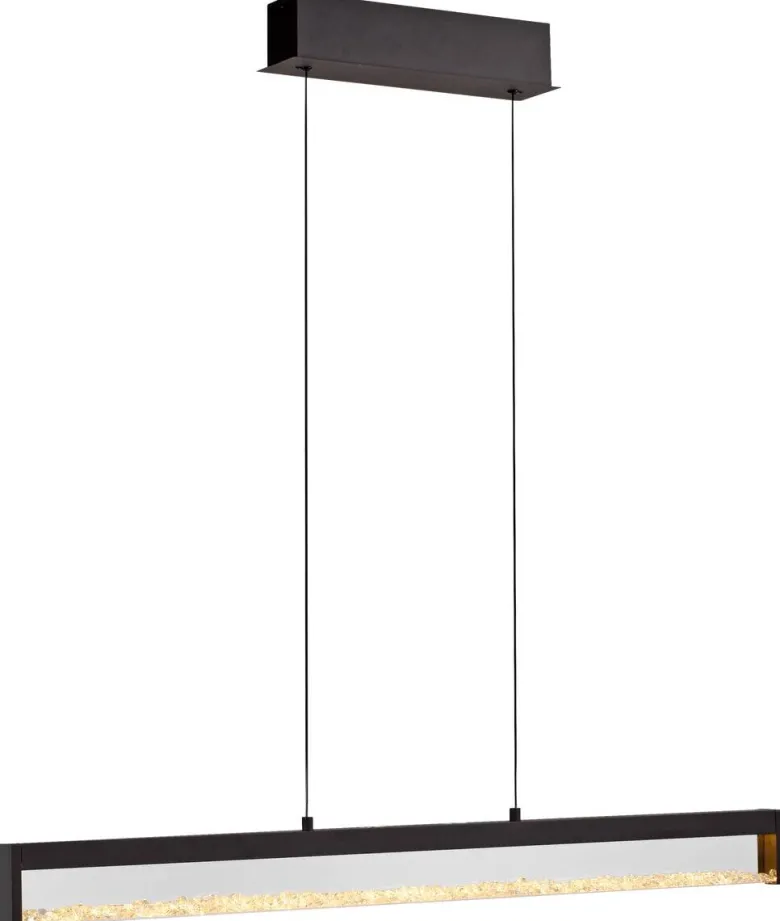 Just Light LED-Pendelleuchte schwarz Metall B/H/T: ca. 100x9x40 cm
