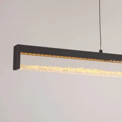 Just Light LED-Pendelleuchte schwarz Metall B/H/T: ca. 100x9x40 cm