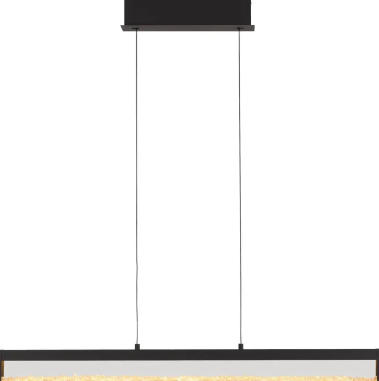 Just Light LED-Pendelleuchte schwarz Metall B/H/T: ca. 100x9x40 cm