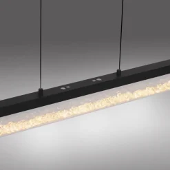 Just Light LED-Pendelleuchte schwarz Metall B/H/T: ca. 100x9x40 cm