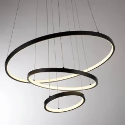 Just Light LED-Pendelleuchte Cerchi schwarz B/H/L: ca. 61x150x61 cm