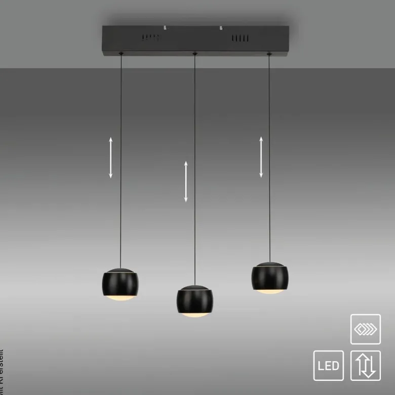 Just Light Pendelleuchte Ballini schwarz